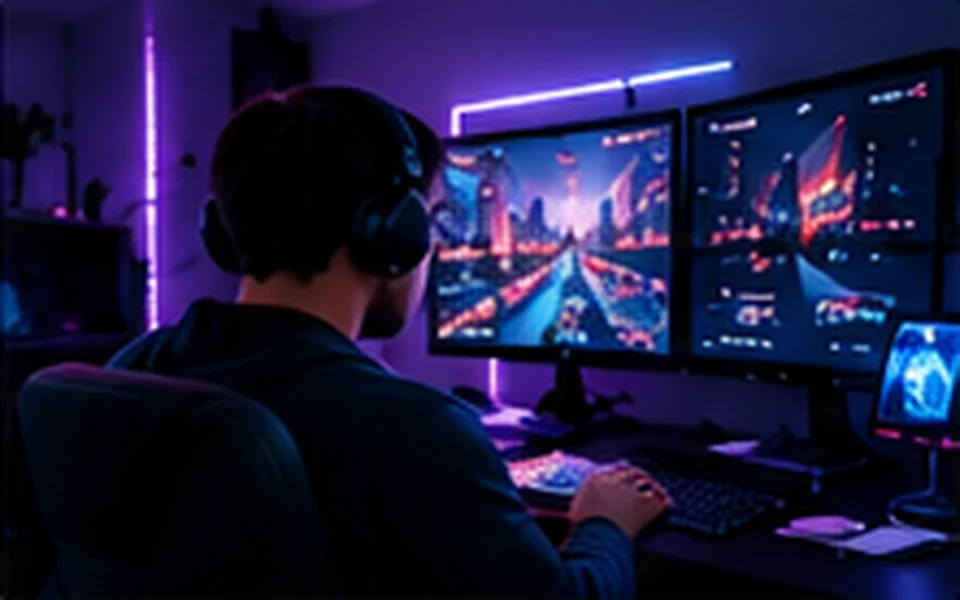 Comfortable home gaming setup