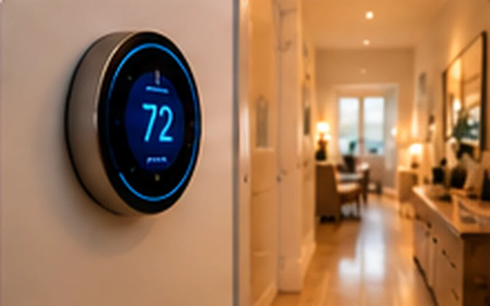 Smart thermostat in a modern home