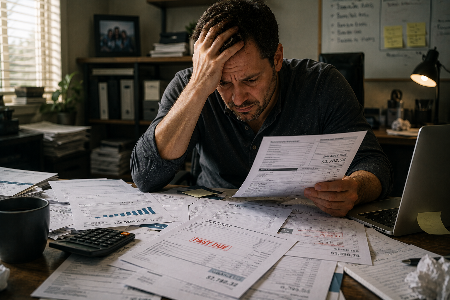Business owner and consultant reviewing connectivity bills